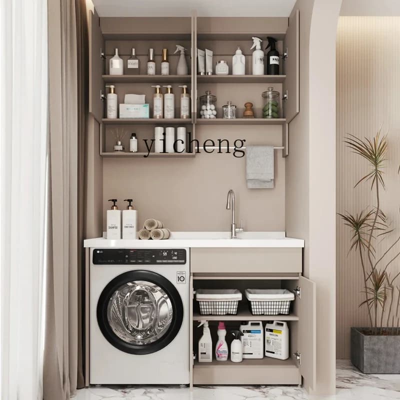 BB   aluminum balcony washing machine integrated cabinet washboard honeycomb aluminum alloy face wash pool significant other