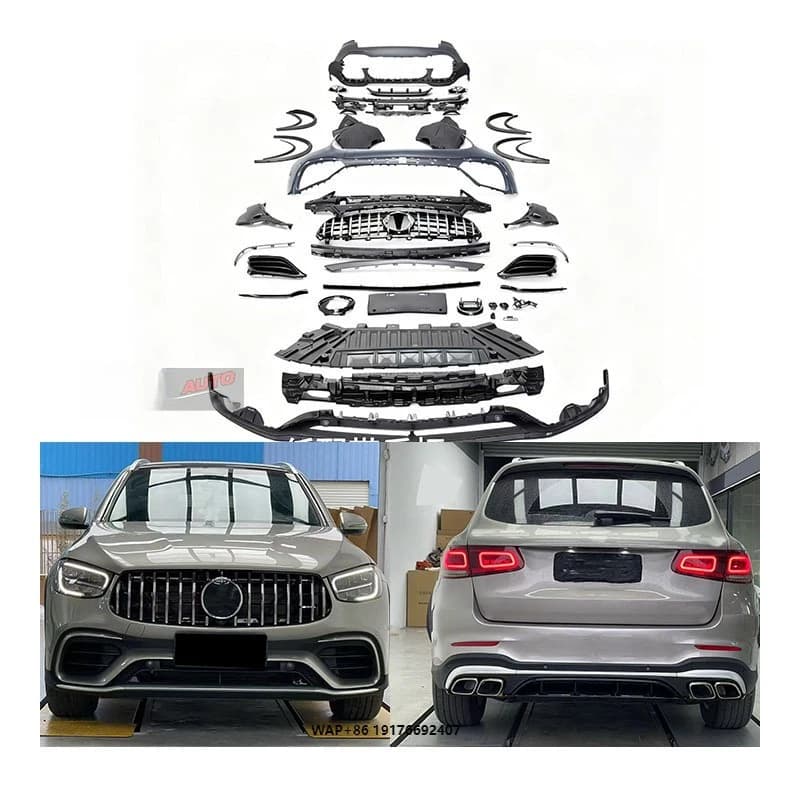 ForMercedes Benz 20-22 GLC X253 Class GLC 200 260 300 to GLC63 forAMG Car Bumper Rear Diffuser Car Grille