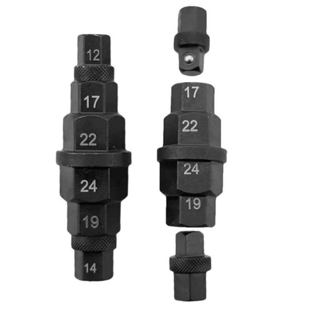 Motorcycle Wheel Axle Spindle Tools Hex Wrench Socket 12-24mm Spindle Nut Socket For Nut Tire Wheel Fork Rear Socket Adapter