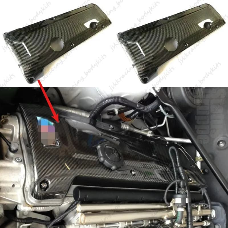 For BMW E46 M3 Engine Cover Spark Plug Hood Interior Panel Kits Carbon Fiber 1pc car BodyKits