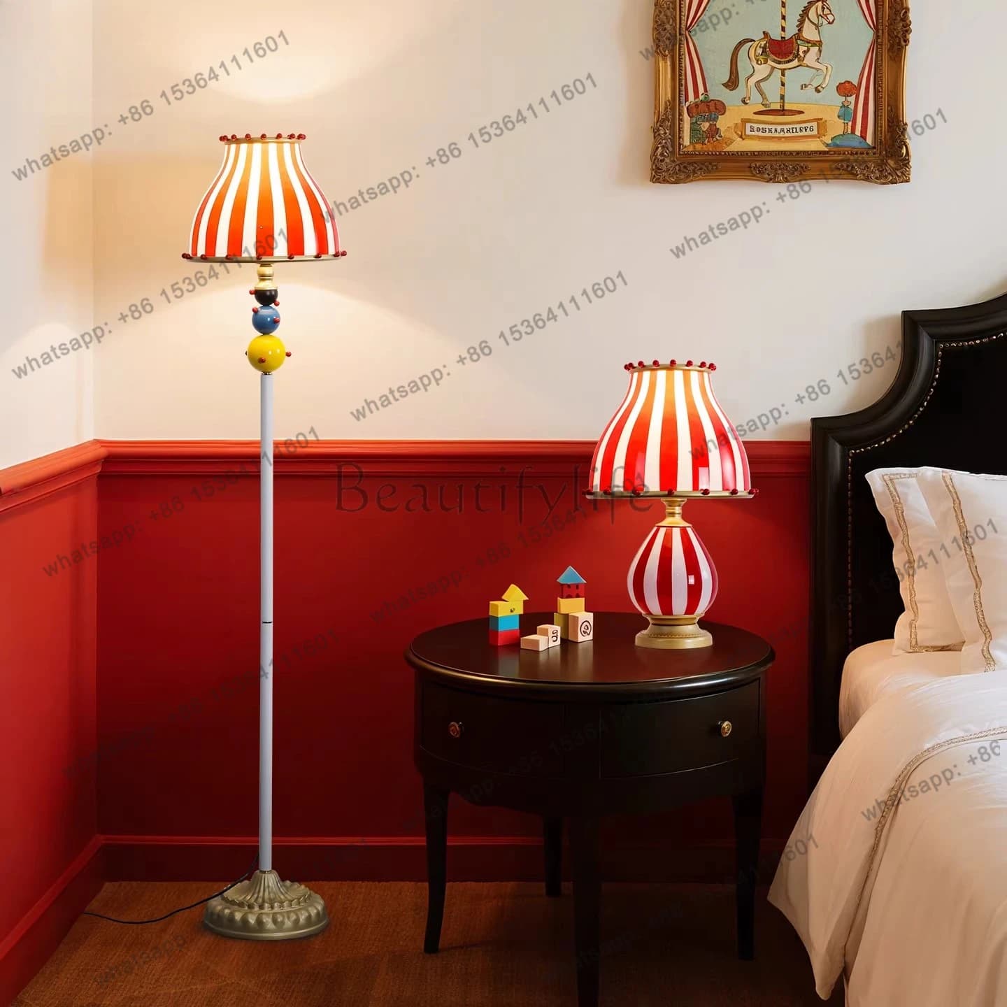 American retro bedroom bedside luminous ornament designer creative study decoration atmosphere floor ornament