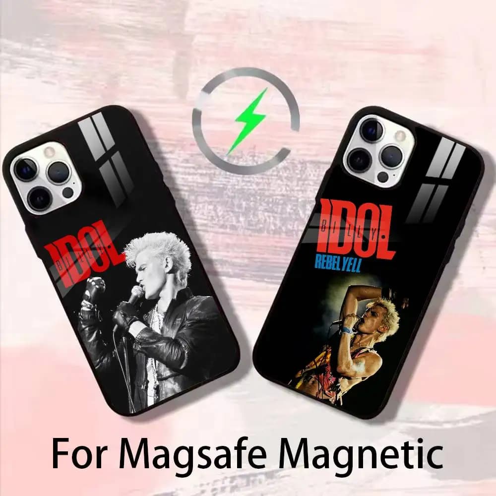 Singer B-Billy Idol Phone Case For iPhone 17 16 15 14 13 12  Pro Max Plus for Magsafe Mirror Wireless Magnetic Cover