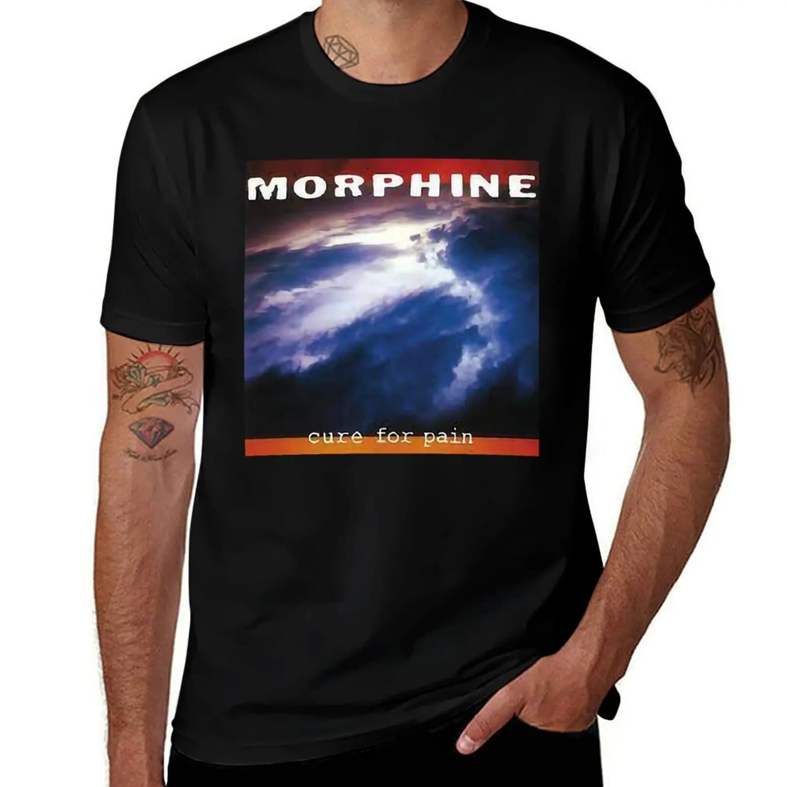Vintage morphine cure of pain, band rock T-Shirt man t shirt cotton t shirts for man graphic vintage