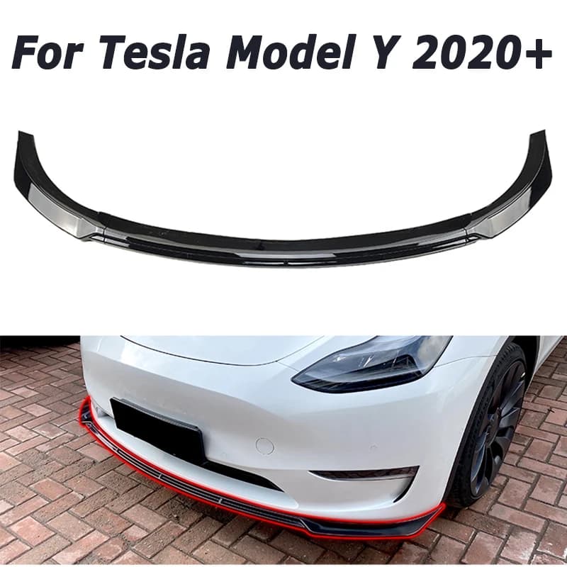 Car Front Bumper Lip for Tesla Model Y 2020+ Max Style Diffuser Splitter Splitter Exterior Car Accessories Tuning Aftermarket