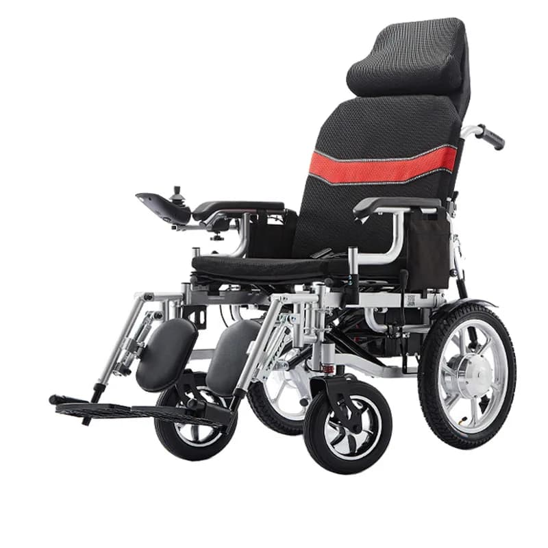 Self-adjusting lying flat folding lightweight elderly elderly disabled long battery life four-wheel scooter