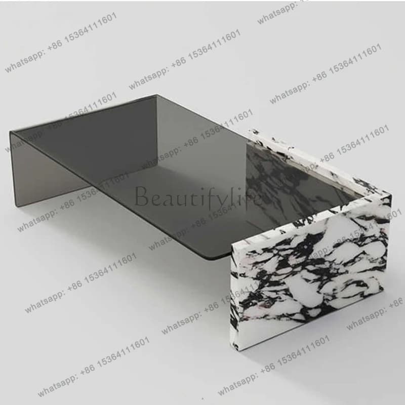 Mid-Century Style Glass Coffee Tables Nordic Creative Designer's Living Room Coffee Table Villa Courtyard Home Furniture FYCT