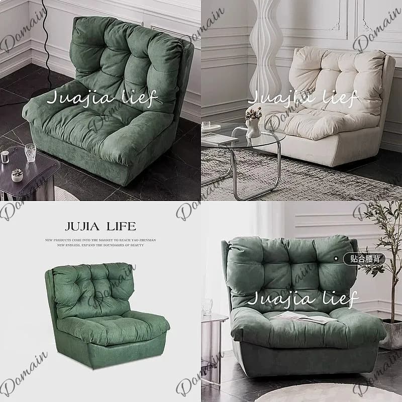 Baxter Style Italian Minimalist Cloud Single Sofa Down Feather Fabric Living Room Rotating Designer Lounge Chair