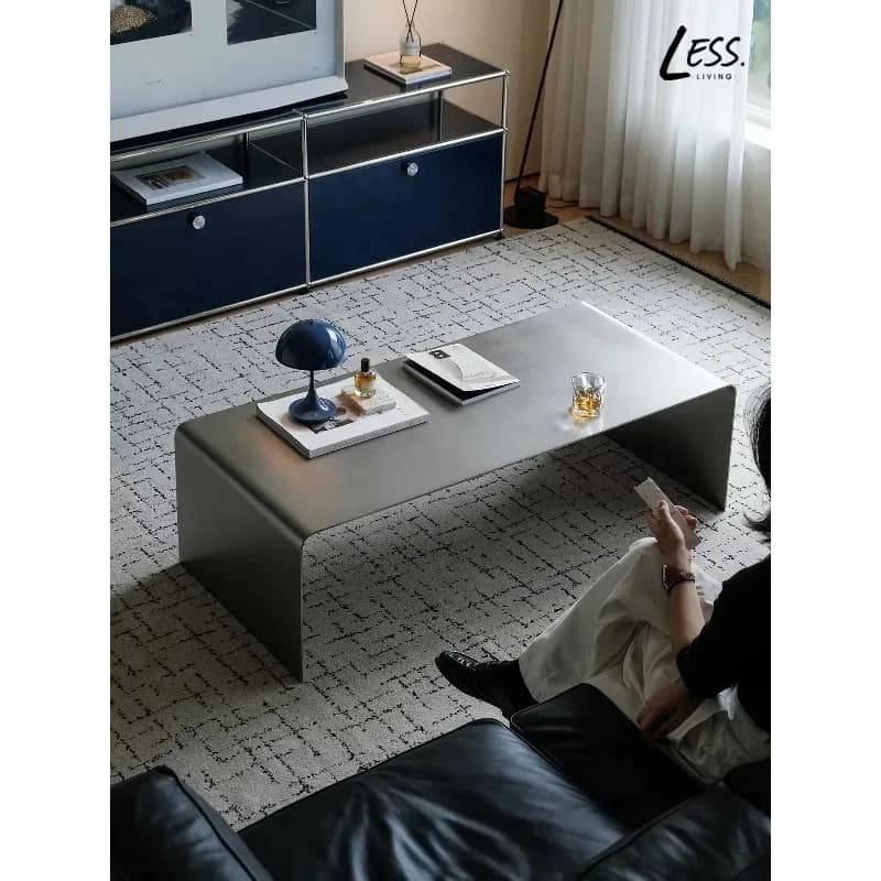 -1 Medieval Bauhaus Home Sofa Square Modern Simple Stainless Steel Coffee Tablel16
