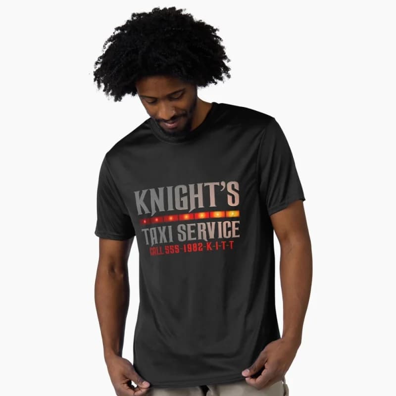 Knight's Taxi Service Knight Rider 80s Retro Car Gift t shirt 100% cotton Short Sleeve Graphic Clothes All size tops S-6XL