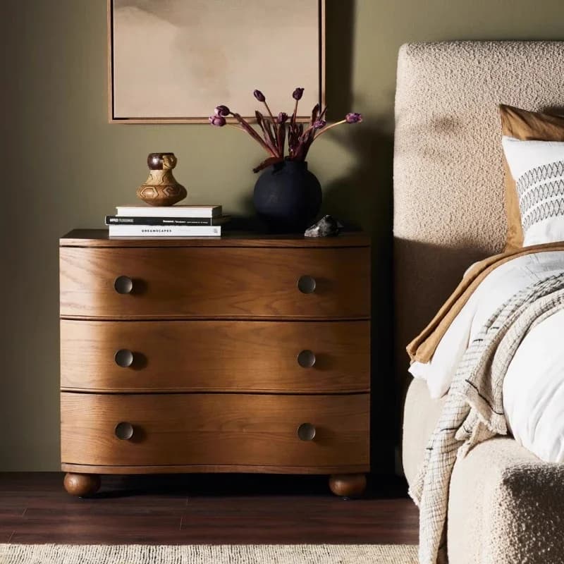Bedroom With Drawers Bedside Table Cream Style Display Trendy Nights Table Italian Minimalist Mesita De Noche Home Furniture