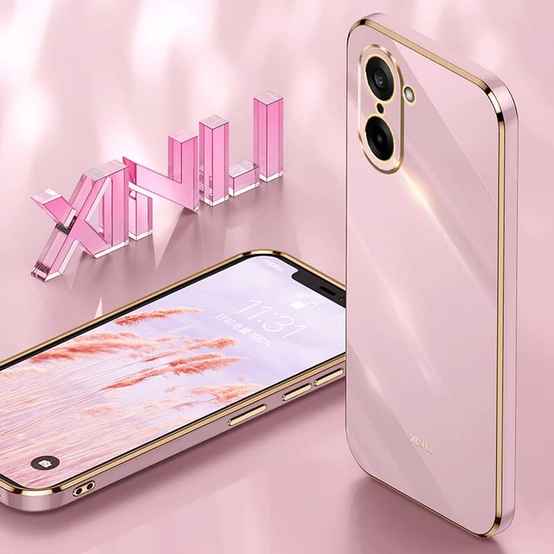 Candy Straight Edge Phone Case for OnePlus Nord CE5 CE 5 5G Original Plating Silicone Glossy Camera Protection Luxury Back Cover