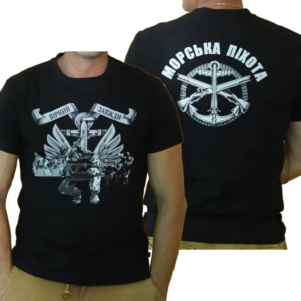 Ukraine Marine Corps T-Shirt 100% Cotton O-Neck Short Sleeve Summer Casual Mens T-shirt Size S-3XL