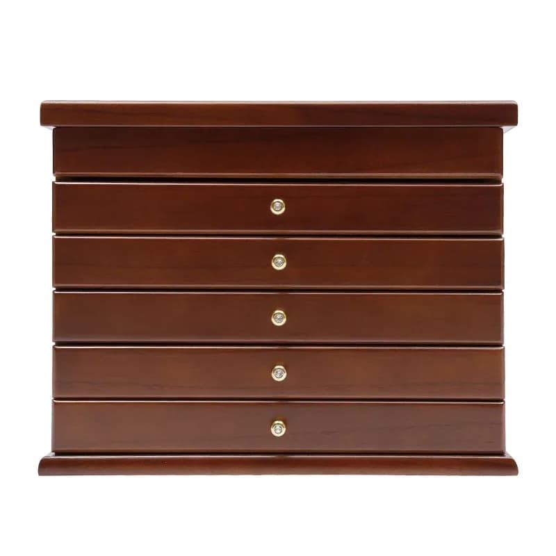 for Bracelets Necklaces Wood Jewelry Box and Organizer 6 Layers Large Jewellery Case with 5 Drawers Women Jewelry Storage Box