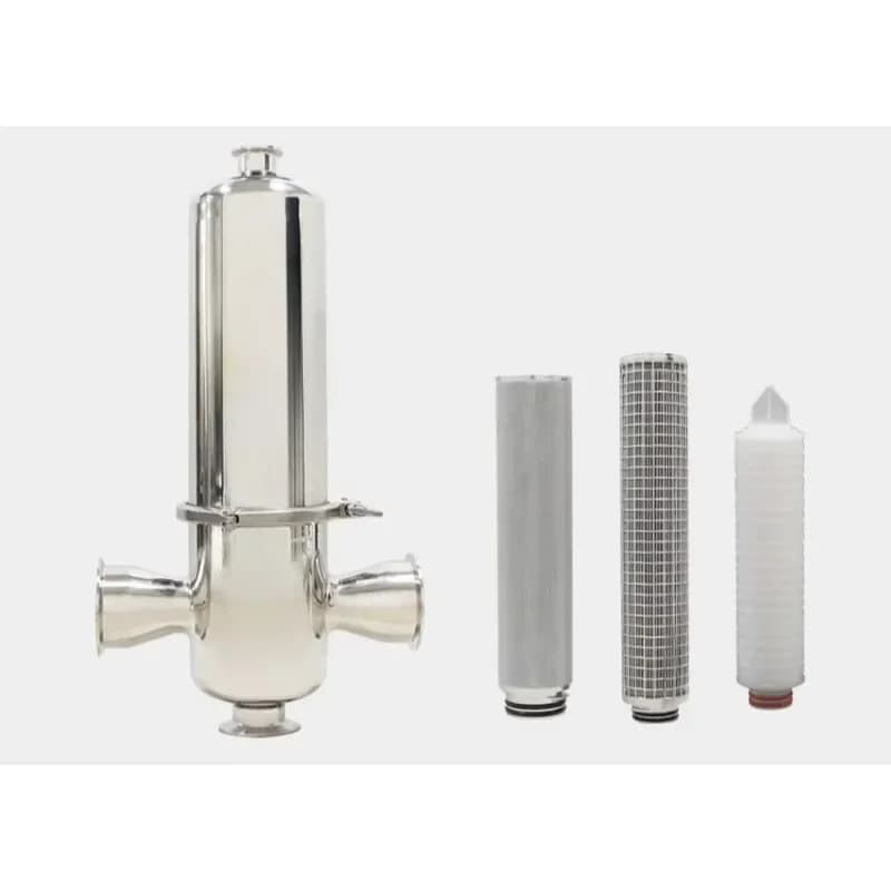 Industrial Stainless Steel Single Cartridge Filter Housing Compressed Air Purifier Liquid Pure Water Filter Vessel