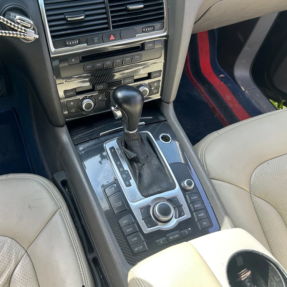 Carbon Fiber For Audi Q7 4L 2006-2015 Car Film Interior Sticker Center Console Gear Dashboard Air Door Handle Lift Panel