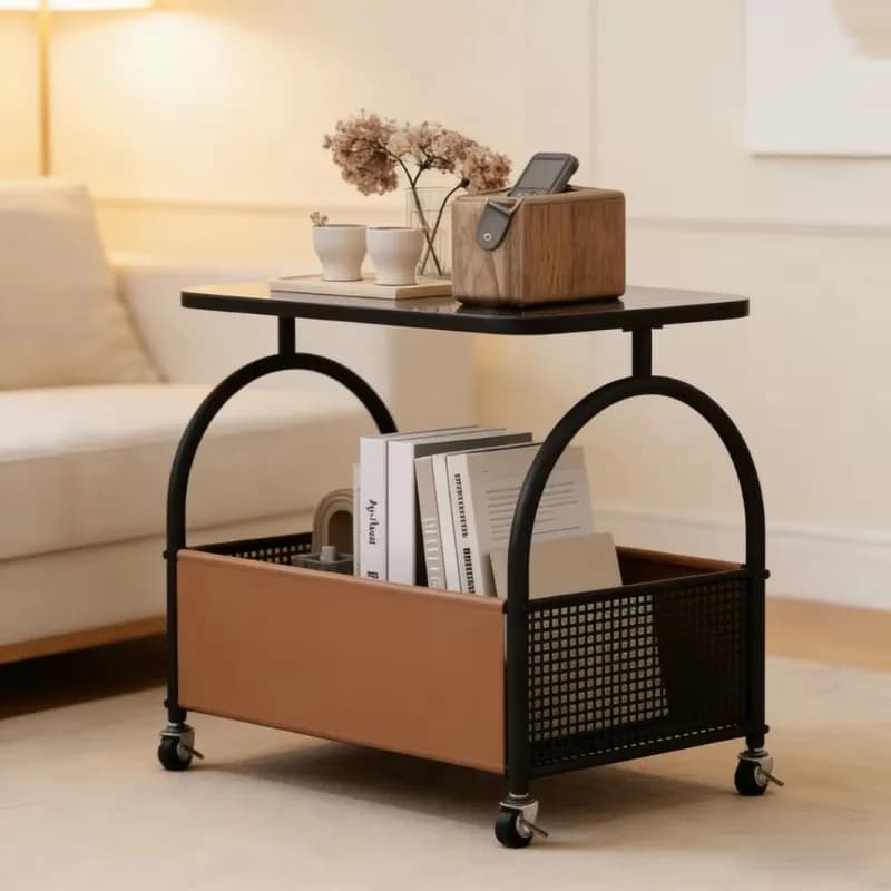 Simple multifunctional tie rod storage rack removable coffee table suitable for living room
