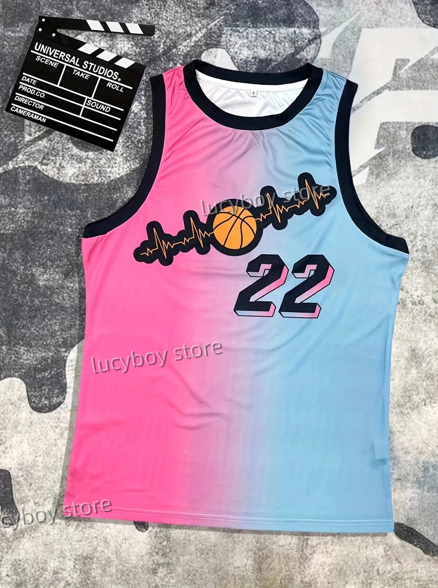 summer men basketball No.22 Print Round Neck Casual Tank Top Basketball Jersey vest Boyfriend Style sport basketball vest