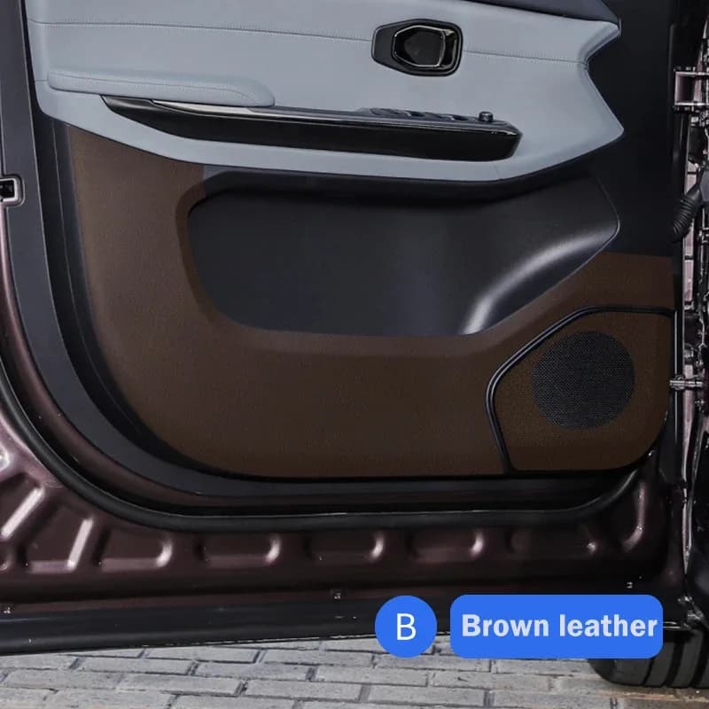 Leather Black For NIO WeiLai  ES6 ES7 ES8 ET7 ET5 ET9 2023 2024 Door Carbon Fiber Protection Anti Kick Pad Interior Accessories