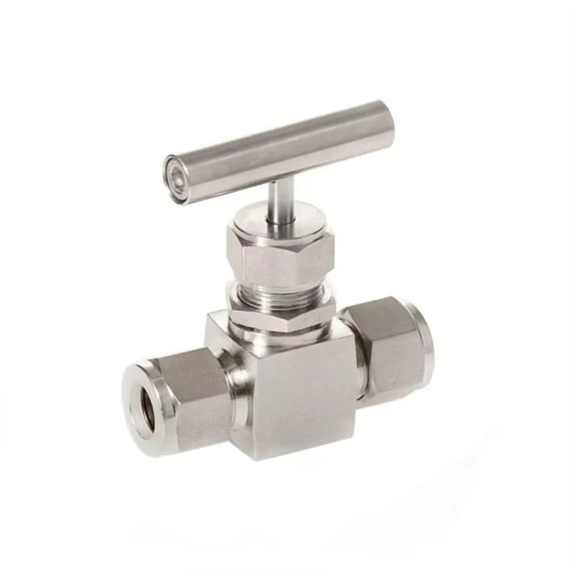 Stainless Steel SS316 1/4 Inch Needle Valve, High Temperature Manual Regulator Dual Gas PTFE OEM 1/8 "1" Universal