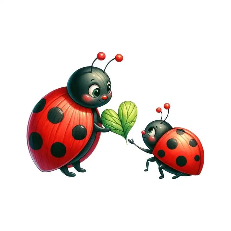 Cute Ladybug Green Leaf Wall Sticker Art Decal for Children's Room Home Decor Living Room Background Wallpaper AA22
