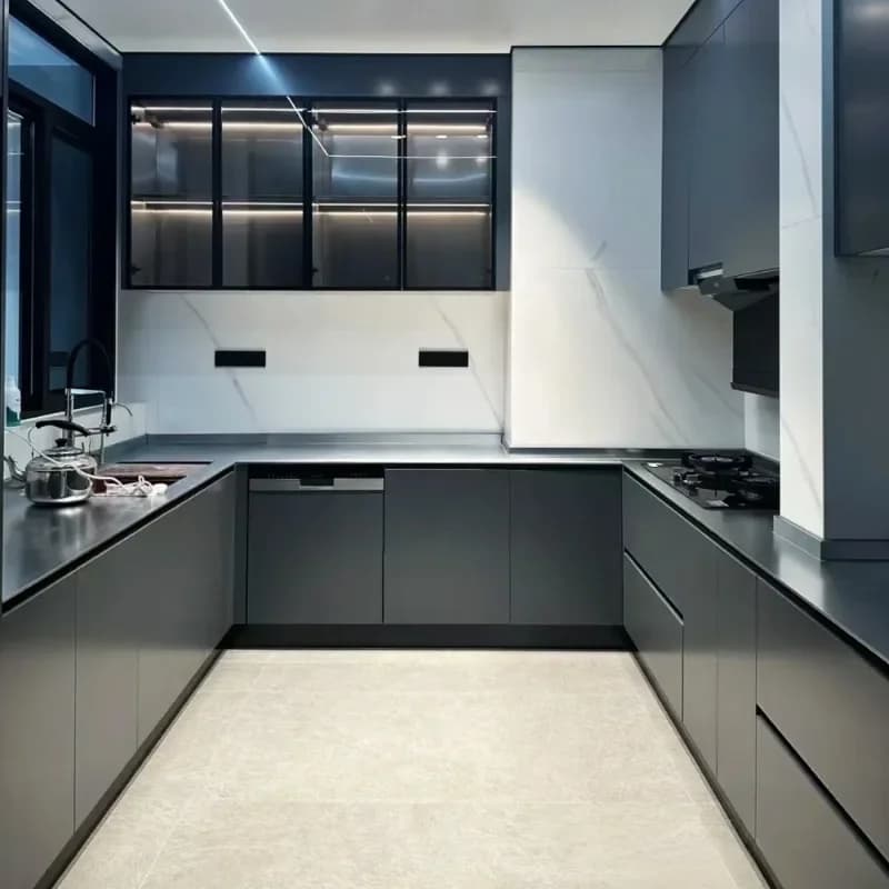 304 stainless steel scratch-resistant board, snow crystal sandblasted chrome sink integrated scratch-resistant solid countertop