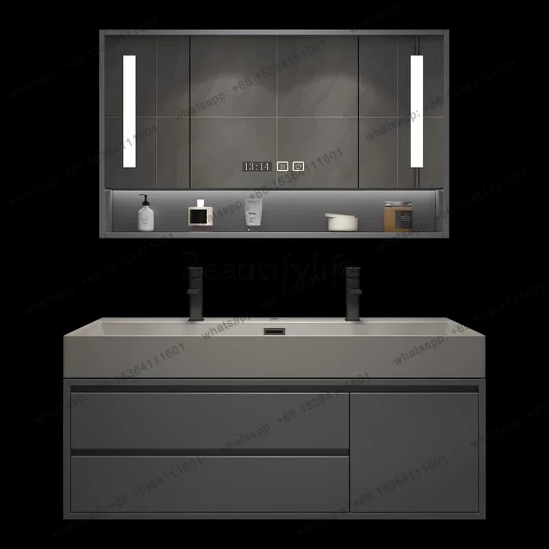 Light luxury nano rock integrated basin bathroom cabinet combined toilet washbasin washstand cabinet