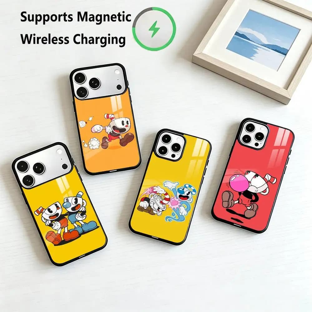 C-Cuphead Cartoon Game   Phone Case For iPhone17,16,15,14,13,12,11 Plus,Pro Supports Magnetic Wireless Charging Gift