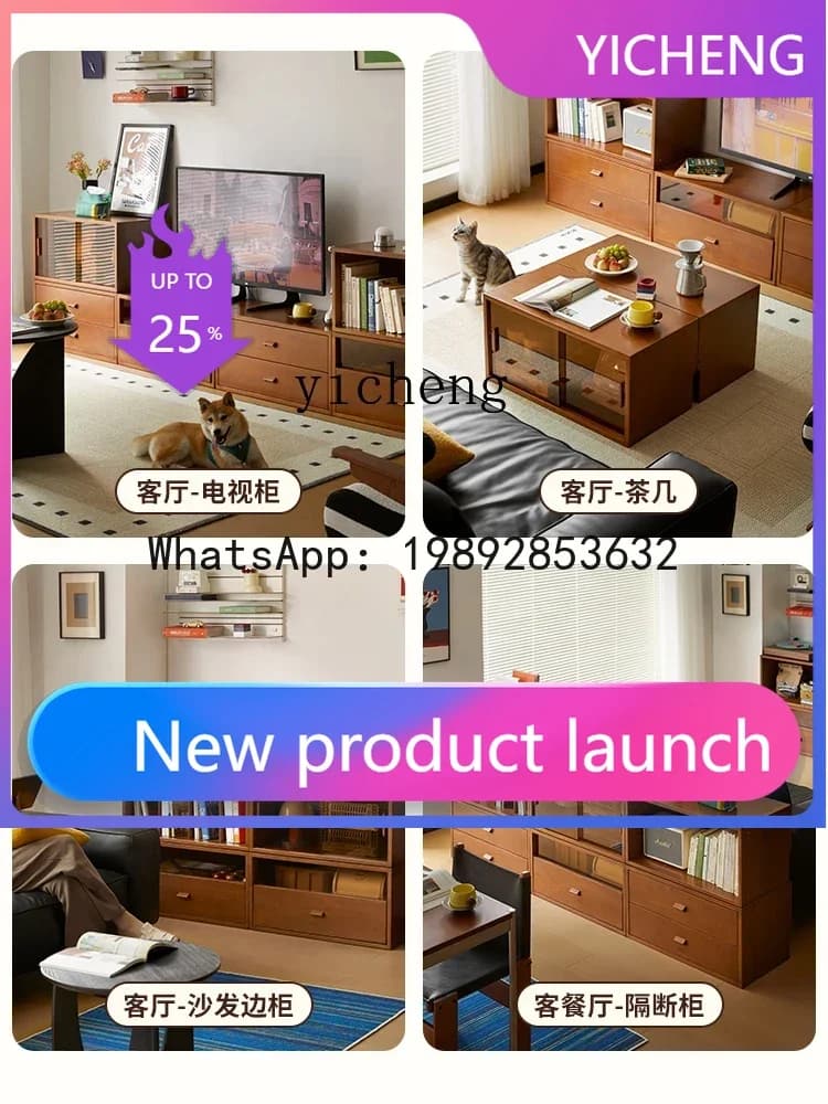 X1  medieval bookcase free combination storage display low cabinet living room floor TV cabinet solid wood
