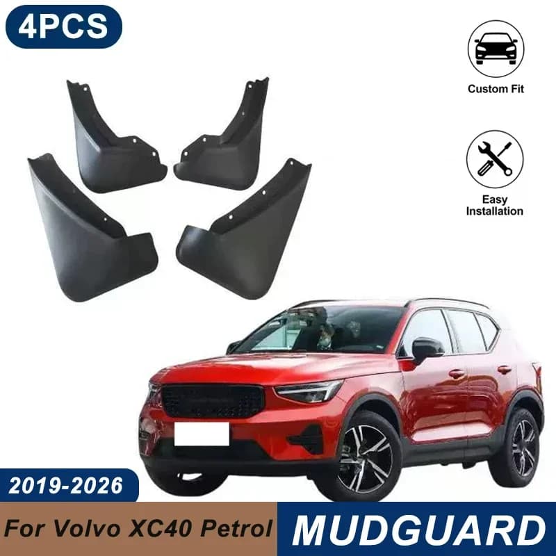 4PCS Car Mud Flaps For Volvo XC40 Petrol 2019-2026 Waterproof Anti-Splash Fender Mudguards Auto Exterior Accessories