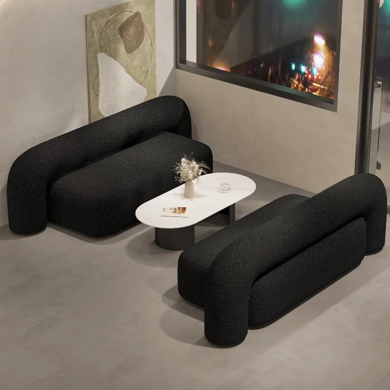 *v for Leather Minimalist Sofa Black Velvet Designer Lazy Chaise Living Room Couch Puffs Double  Canape Salon Home Furniture* s