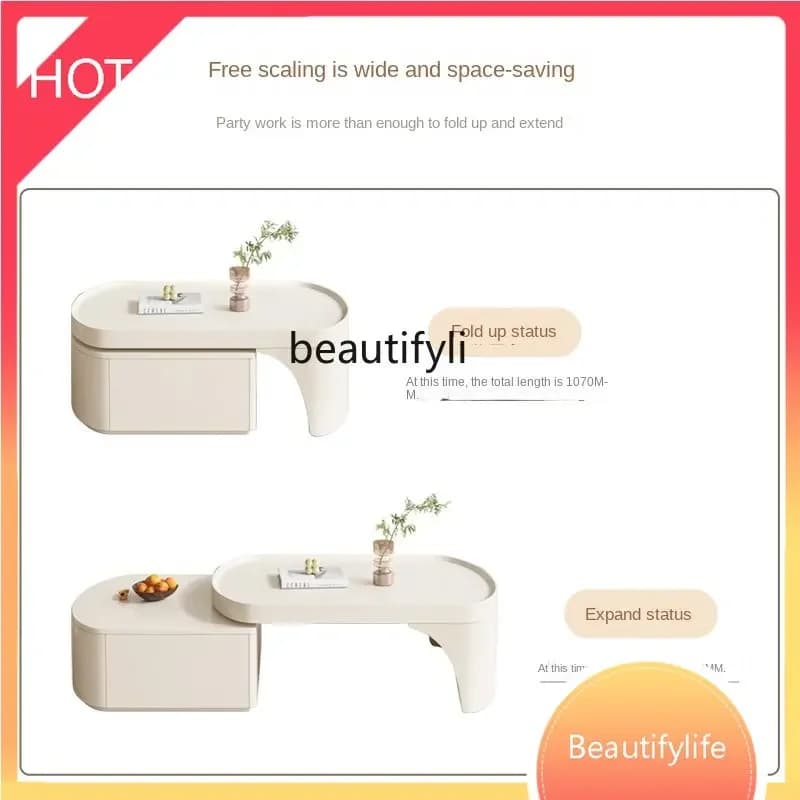 zq Coffee Table Multifunctional Retractable Table Living Room Home High-Grade Dining Table Tea Table