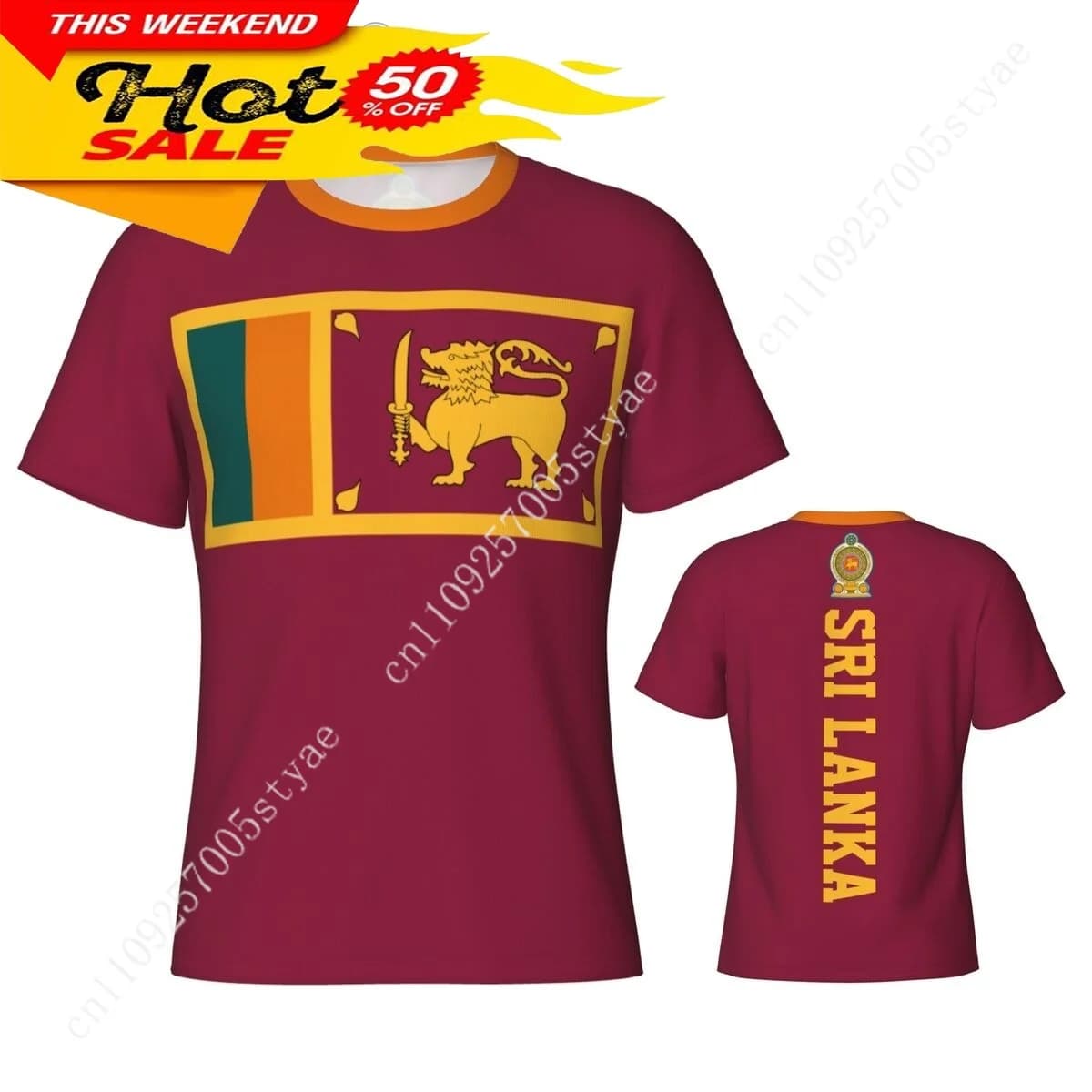 Lanka Flag Sri Lankan Tshirt Men Tee 3D Sports Jersey Fashion Soccer Clothes Football Fans Gift Patriotic T-shirt Casual T Shirt