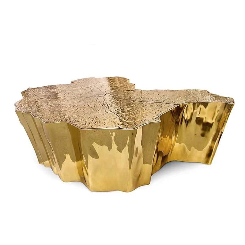 MANBAS Luxury Gold Stainless Steel Coffee Table Modern Designer Living Room Furniture Unique Stainless Steel Corner Table