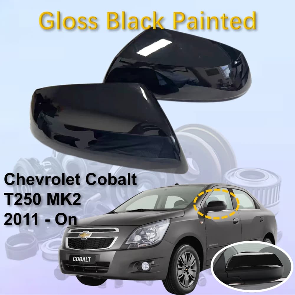 for Chevy Chevrolet Cobalt T250 MK2 1.4 1.5 Flex 2011 - On Gloss Black Rearview Side Wing Mirror Cover Tuning