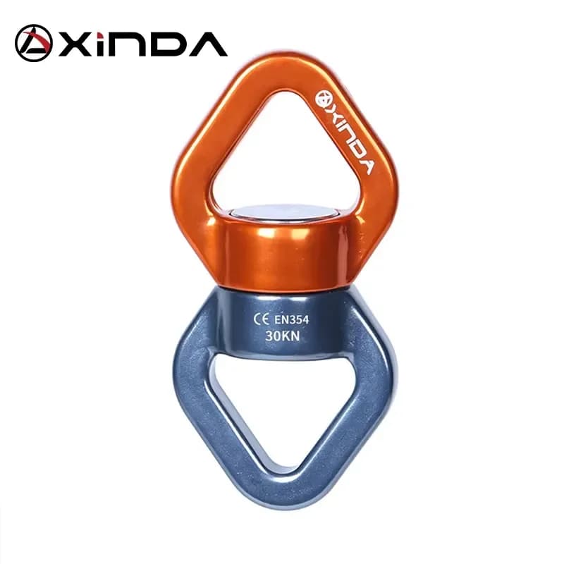 XINDA 30kN Aluminum Alloy Swing Swivel CE Certified 140g Lightweight Hand Tool Blue&Orange Outdoor Climbing Camping Ice