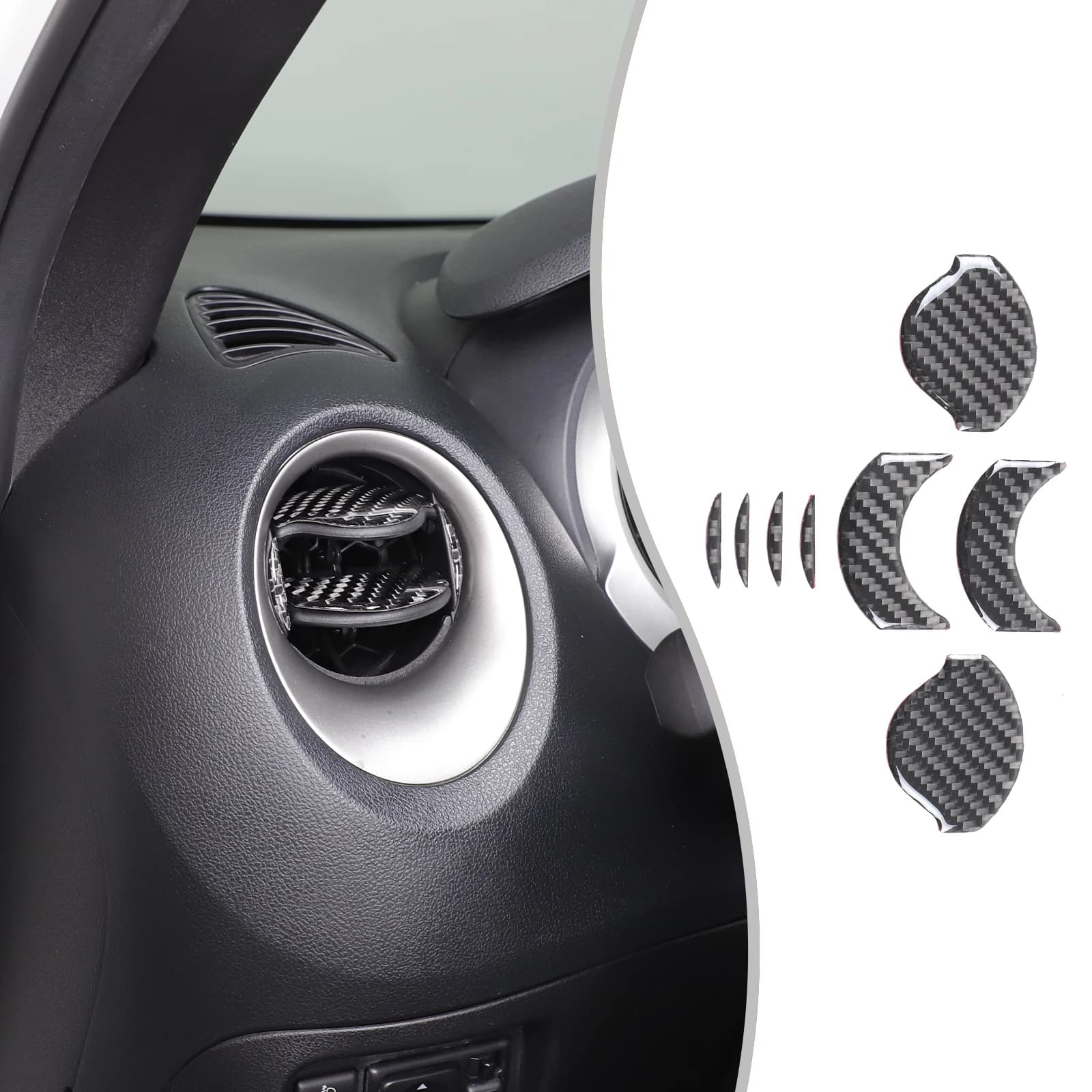 Soft Carbon Fiber Center Console Side Vent Panel Trim Stickers For  Nissan Juke/Infiniti ESQ 2011-2019 Car Interior Accessories