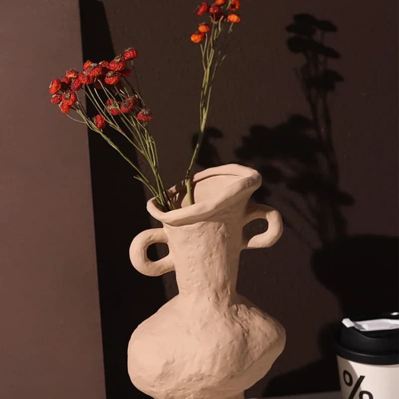 Wabi-sabi wind home living room ceramic vase ornament retro art flower arrangement desktop decoration