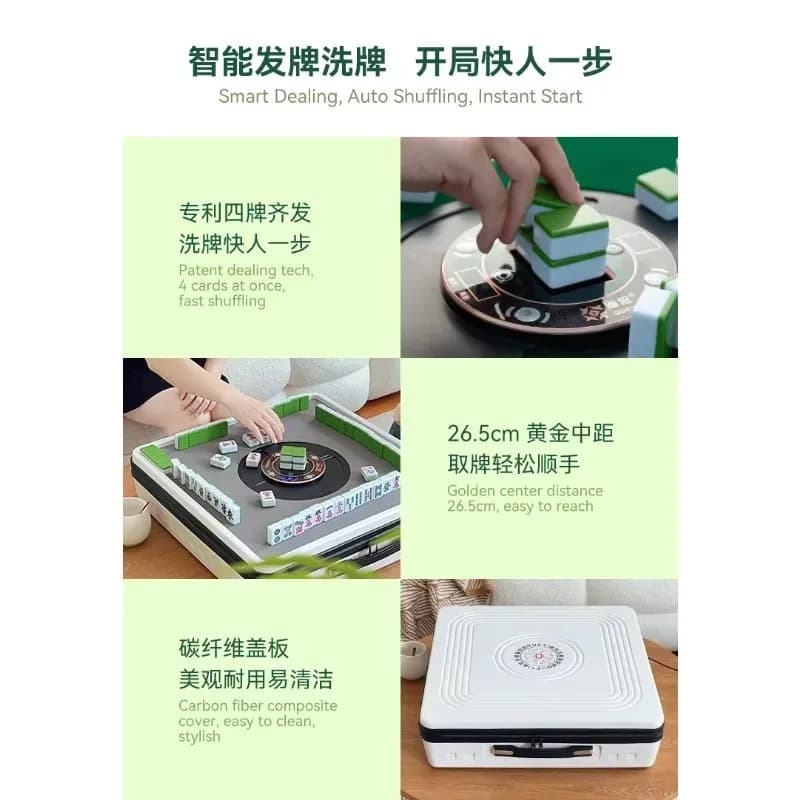 Portable Automatic Mahjong Table Set American Style Mahjong Tiles Included for Sale