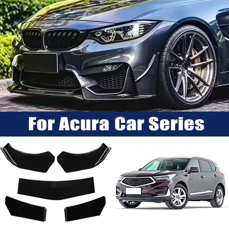 5Pcs Front Bumper Lip Body Kit, ABS Spoiler Splitter Canard For Acura RDX MDX TLX Integra CDX ZDX NSX TL TSX RDX CL Legend ADX