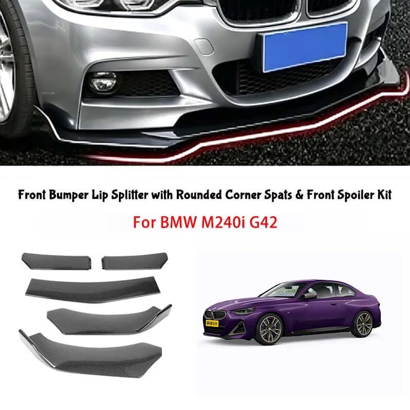 5-Segment Adjustable Front Bumper Lip Splitter Body Kit For BMW M240i G42
