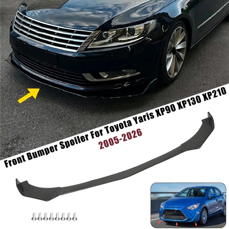 Sport Front Bumper Splitter Spoiler Lip For Toyota Yaris XP90 XP130 XP210 05-26 5Pcs Adjustable Sectional Car Tuning Body Kit