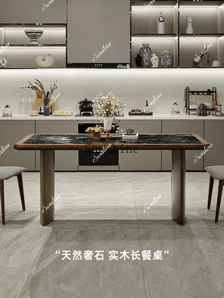 Light luxury high-end marble dining table small household FT