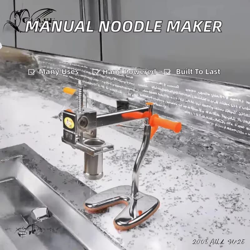 Household Manual Stainless Steel Noodle Extruder & Dough Press Machine with Bearing Core Components Multifunctional