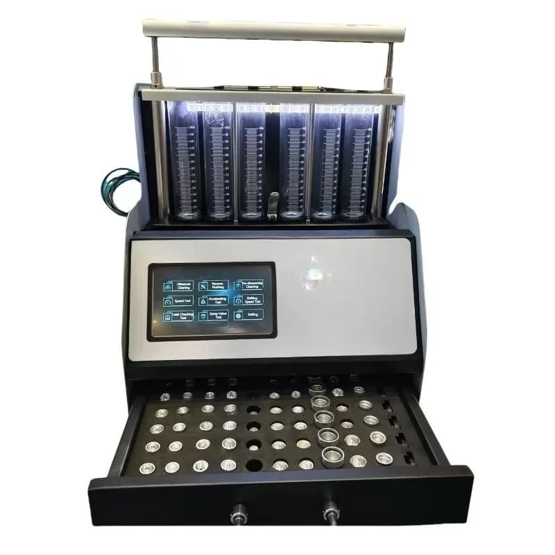 6-cylinder fuel injector cleaning machine Ultrasonic carbon deposition removal GDI direct injection high pressure in cylinder