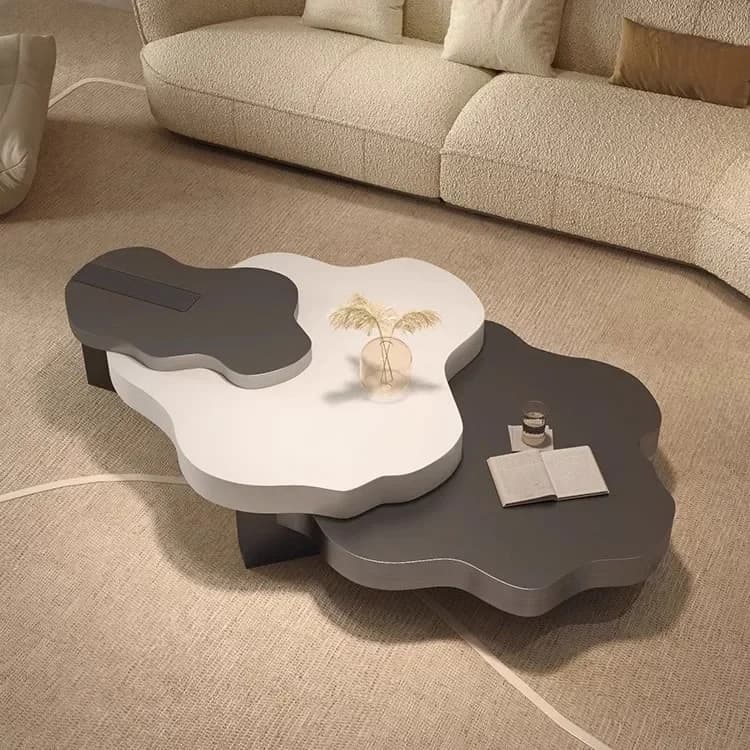 yj9 Nordic modern minimalist paint brushed cloud coffee table light luxury special-shaped designer living room home