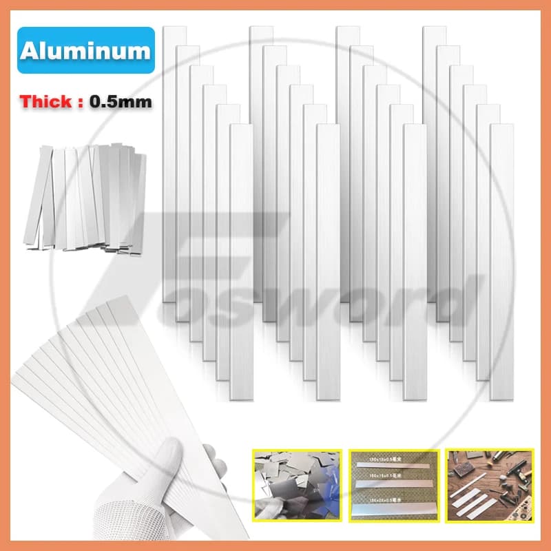 Small Aluminium Flat Bar Aluminium Sheet Plate Strip Various Sizes Thickness 0.5mm Length 50mm 80mm 100mm 120mm 150mm