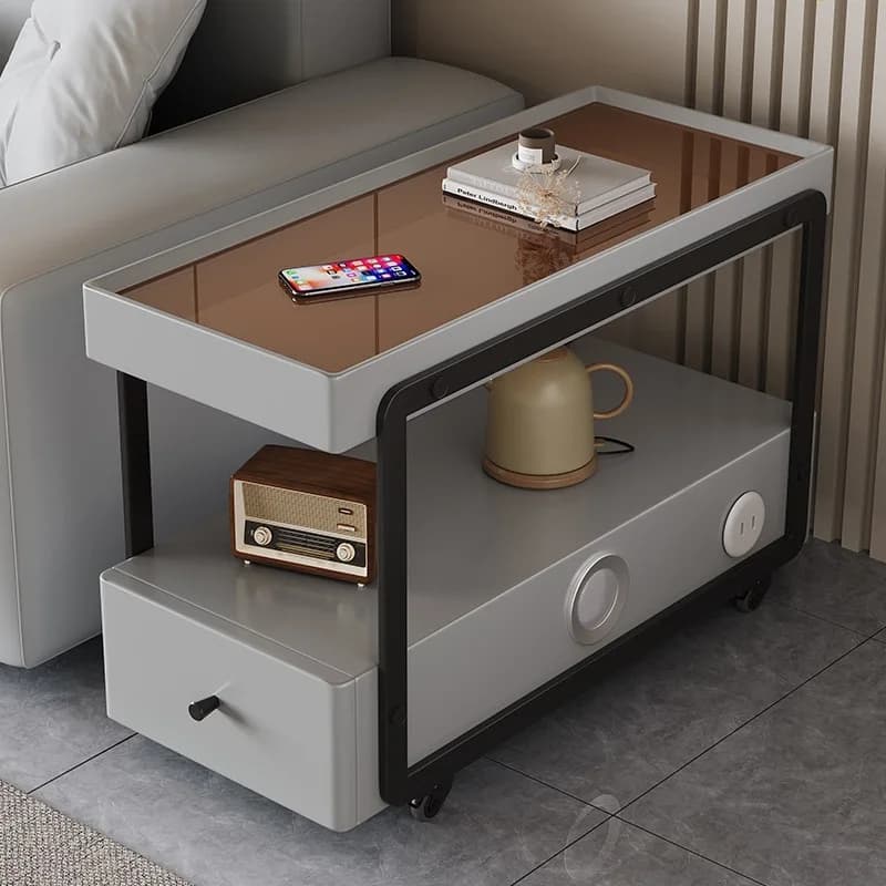 DSA with drawers with rollers removable minimalist premium sofa side cabinet living room sofa side corner side cabinet