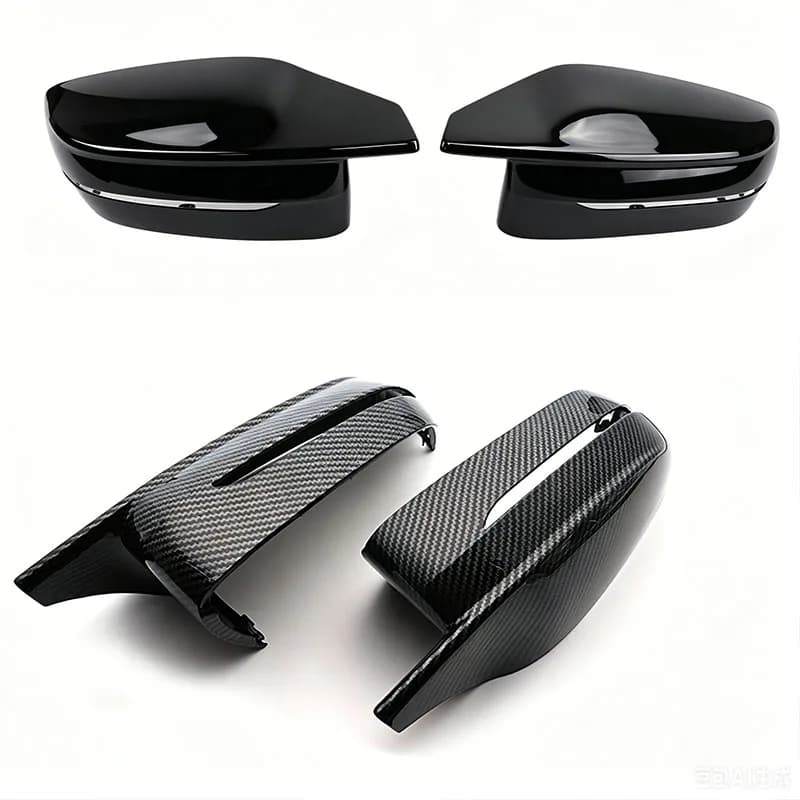 Glossy Black Carbon Fiber M4 Bull Horn Mirror Cap For BMW 3 4 5 6 7 8 Series G11 G12 G20 G30 G38 Rear View Mirror Housing