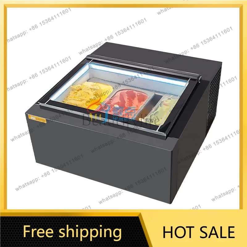 Hot Custom Desktop Small Ice Cream Hard Ice Cream Display Freezer Embedded Bar