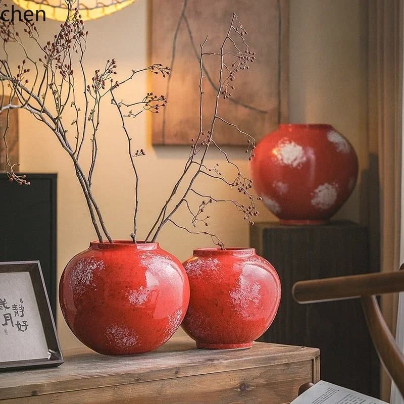 DSA Ceramic Vase Living Room Flower Arrangement New Year Housewarming Home Desktop Flower Container